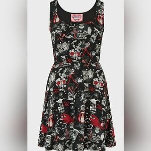 Killstar Black and Red Strapless Dress